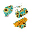 thumbnail image 3 of Seyurigaoka Baby Girl's Flower Print Crop Top, Short Pants and Hat 3PC-Swimsuit, 3 of 8