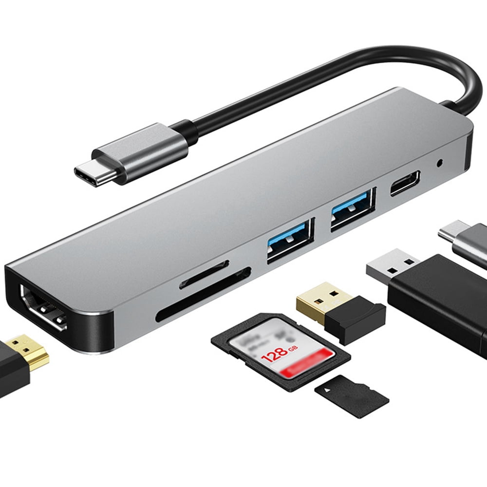 4K HDMI USB TO USB HUB With 3 USB 3.0 Ports SD/TF Card Reader Aluminum 