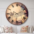 thumbnail image 4 of Designart 'Vintage Butterfly and Cherry Tree' Traditional wall clock, 4 of 4