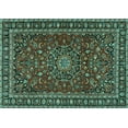 thumbnail image 1 of Ahgly Company Machine Washable Indoor Rectangle Persian Turquoise Blue Traditional Area Rugs, 2' x 3', 1 of 4