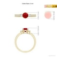 thumbnail image 5 of ANGARA Natural Classic Three Stone Ruby and Diamond Ring in 14K Yellow Gold for Women (Size-5mm) | July Birthstone Jewelry for Her | Natural Ruby Rings, 5 of 10