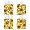 thumbnail image 2 of Gukieu Sunflowers Print Leather Tissue Box, PVC Waterproof Velcro Opening and Closing Square Tissue Box Holder, Suitable for Home and Office Decoration, 2 of 7