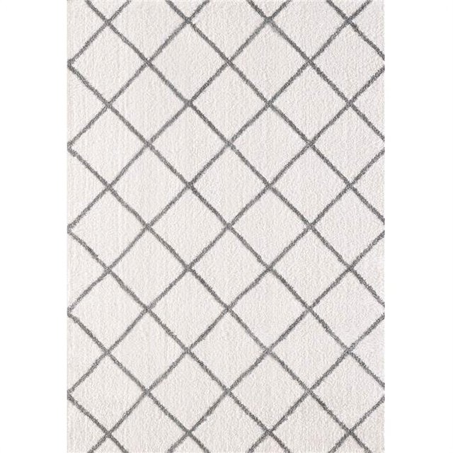 Dynamic Rugs SI245920110 2 ft. x 3 ft. 3 in. Silky Shag 5920 Rectangle Contemporary Rug - 110 Ivory & Silver
