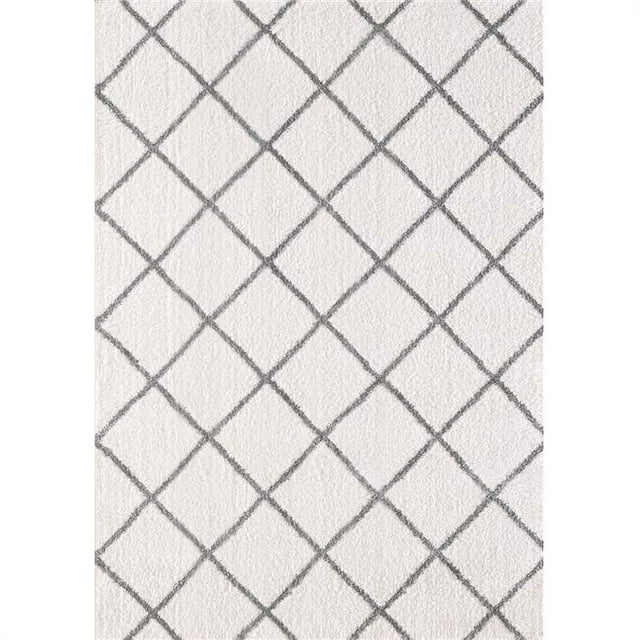 Dynamic Rugs SI245920110 2 ft. x 3 ft. 3 in. Silky Shag 5920 Rectangle Contemporary Rug - 110 Ivory & Silver