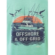 Fish N Vibe Men's Short Sleeve Fishing Performance Outdoor Graphic T-Shirt, Aqua Haze, L