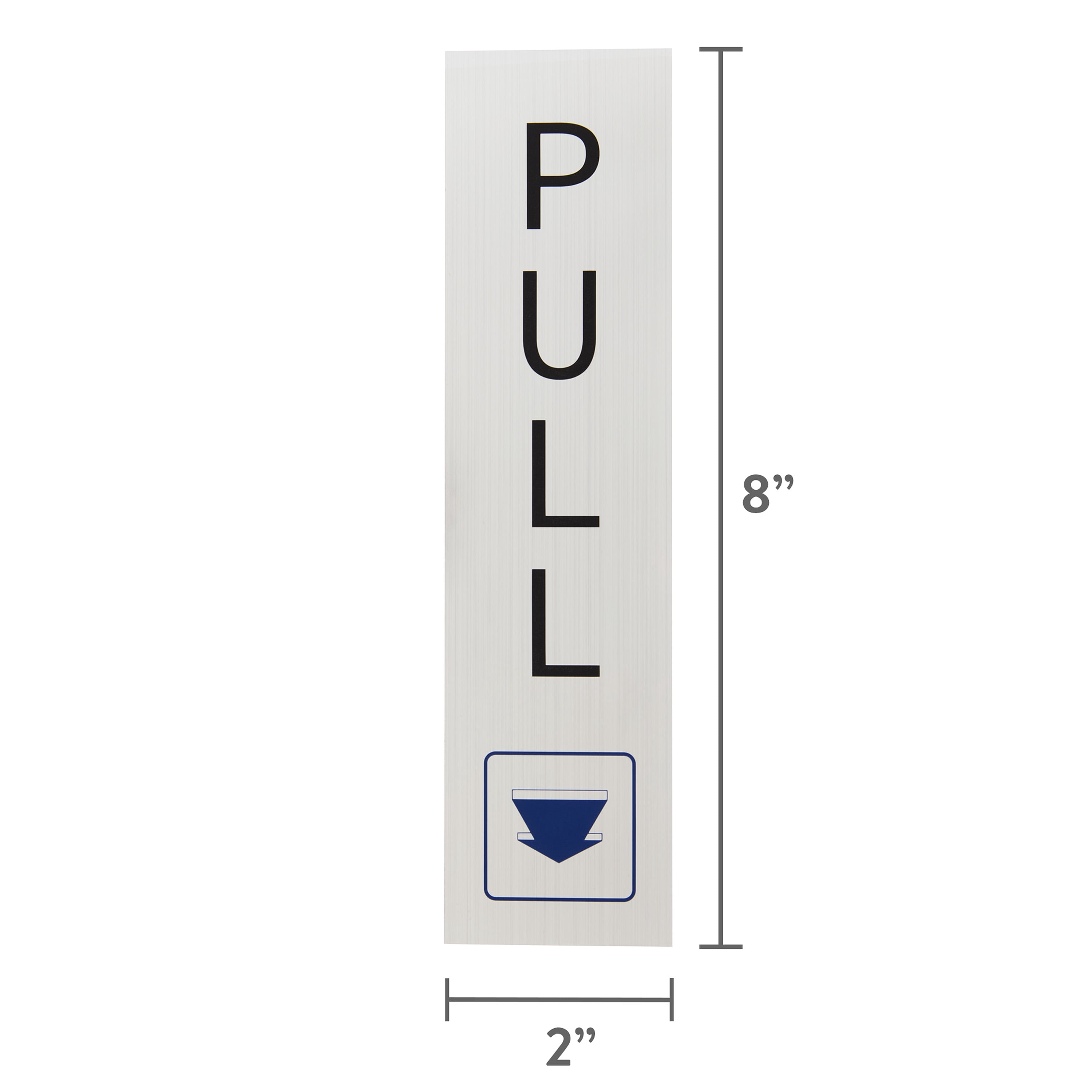 (6 pack) Pen+Gear Pull Door Sign, 2x8" - Silver, Clear Text & Symbol, Made from Tear-Resistant Mylar