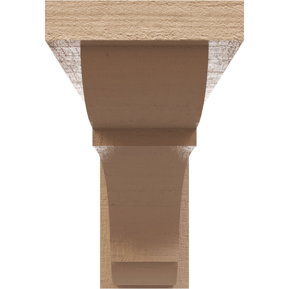 3"W x 18"D x 6"H Thin Bryant Rough Cedar Woodgrain TimberThane Corbel, Primed Tan