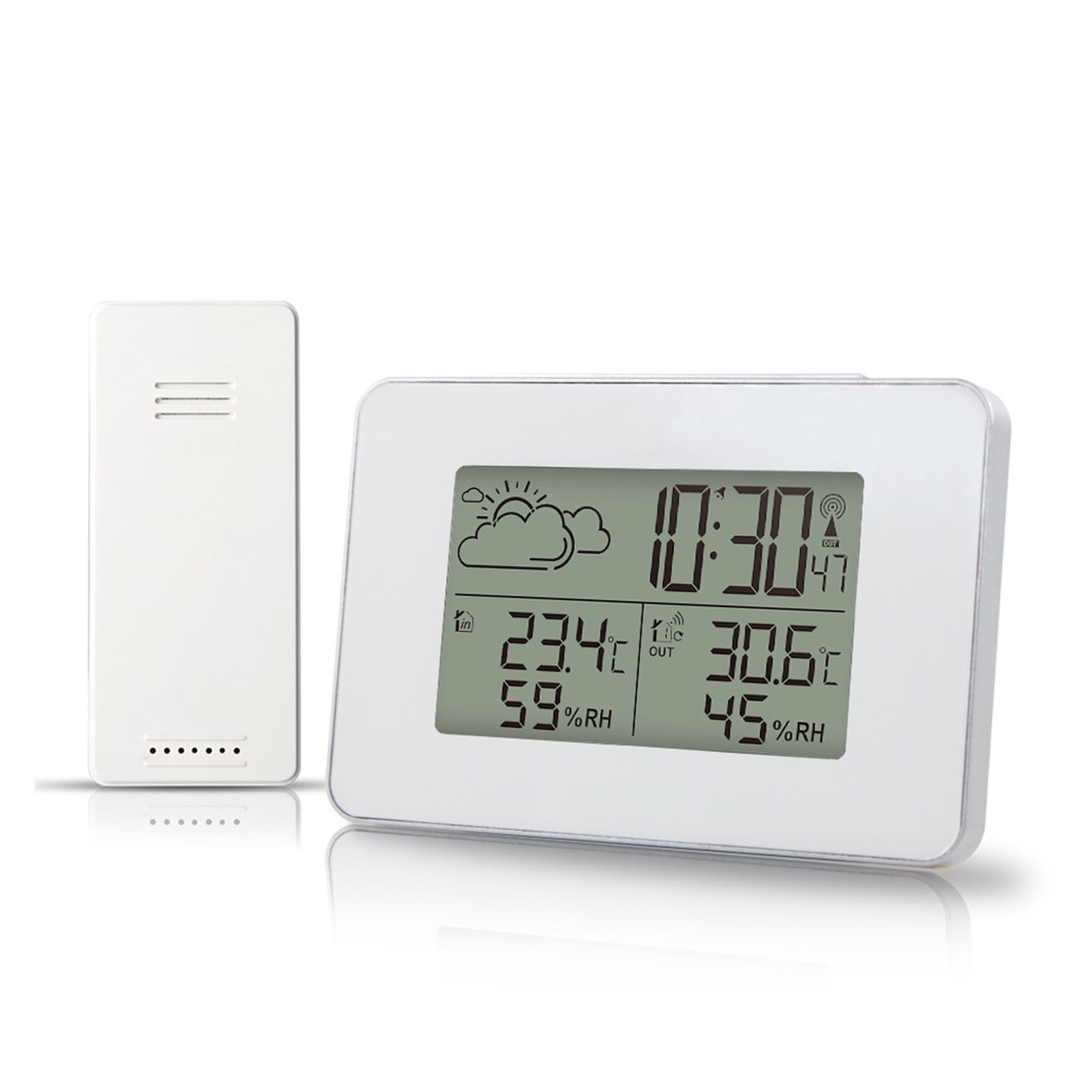 Weather Station Indoor Outdoor Weather Clock Wireless Display Digital Temperature Humidity Monitor ,Easy to Operate