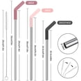 thumbnail image 4 of Tomorotec 6-Pack Stainless Steel Reusable Straw with Silicone Tip 3 Sizes, Metal Drinking Straws Fit for Stanley Quencher Tumblers 40oz, 30oz, 20oz, 14oz, Cleaning Brushes Included (Gradient), 4 of 9