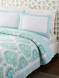 Dena Home Aqua Bohemain Breeze 3-Piece Set Quilt, Full/Queen