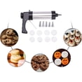 thumbnail image 3 of Prensa de Galletas de Acero Inoxidable, Juego Prensa Para Hacer Galletas, Pistola Para Hacer Galletas con 8 moldes de Discos y 8 Boquillas de Glaseado, churreras para churros, 3 of 4