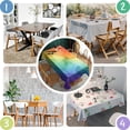 thumbnail image 4 of Rainbow Tie Dye Ink Pattern Rectangle Tablecloth 60"x84",Waterproof Polyester Rectangle Table Cloth, Wipeable Spillproof Polyester Tablecloth for Dining, Camping, Indoor and Outdoor, 4 of 5
