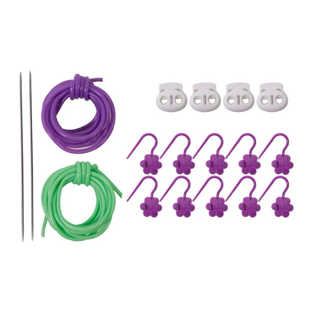 Juego de cordones para tejer Cordones de goma para tejer Cordones de tubo hueco para hacer joyas Puntada cordón verde violeta