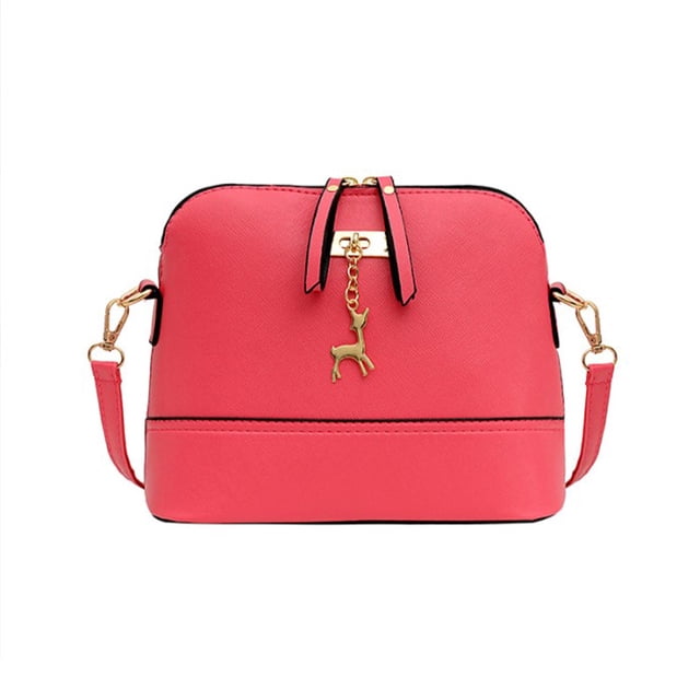 Qarigey Bolso de hombro de cuero para mujer, bolsos organizadores de pintalabios con correa ajustable, bolsos de compras para interiores y exteriores, Bolsas de mensajero y de hombro Rosa roja