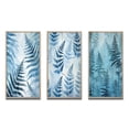 thumbnail image 2 of Designart "Nature s Magic in Blue Fern Fonds III" Floral Framed Wall Art Set Of 3 - Blue Floral Frame Canvas Set For Living Room Decor, 2 of 7