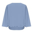 thumbnail image 7 of Endives Women's Chiffon Shirt Blouses Casual Boat Neck Chiffon Blouses Batwing Tops Tunic Top Spring Outfit Light Blue, 7 of 7