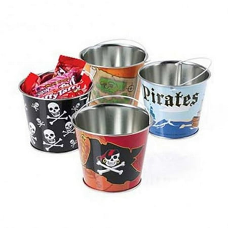 US Toy TU104X4 Mini Pirate Buckets - 12 Per Pack - Pack of 4