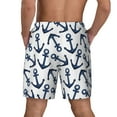 thumbnail image 4 of Gaeub Navy Blue Anchor Mens Swim Trunks Stretch Beach Shorts Quick Dry for Men Swim Shorts Swimwear with Pockets- Medium, 4 of 9
