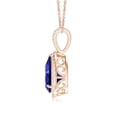 thumbnail image 2 of ANGARA Lab Grown 3 Ct Blue Sapphire Teardrop Pendant with Lab Diamond for Women in 14K Rose Gold (Size-10x8mm) | Anniversary, Jewelry Gift for Women | Lab-Grown Blue Sapphire Necklace, 2 of 8