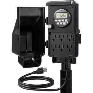 Outdoor Digital Power Strip Timer Waterproof Power Stake Timer