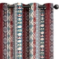 thumbnail image 4 of Curtainking Boho Curtains Light Filtering Privacy Drapes for Living Room 50x63 inch Short Curtains Colorful Stripes Printed Curtains 2 Panels, 4 of 5