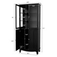 thumbnail image 5 of CBJCBJ 72" H 4 Doors Glass Display Cabinet with 3 Adjustable Shelves for Living Room Black, 5 of 6