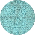 thumbnail image 1 of Ahgly Company Indoor Round Persian Light Blue Traditional Area Rugs, 8' Round, 1 of 4