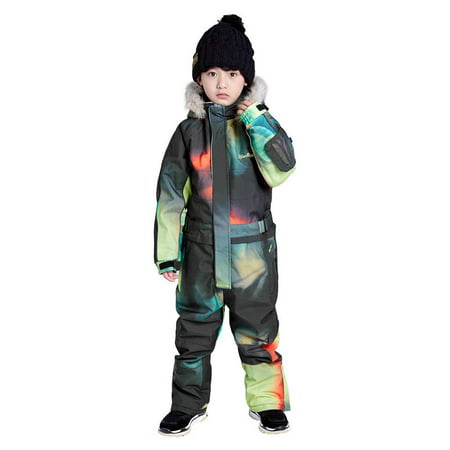 Bluemagic Big Kid's One Piece Snowsuits Ski Suits Waterproof Overalls Jackets Snowboarding Black Nebula