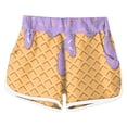 thumbnail image 4 of Girls Sporty Outfit Sets Short Sleeve T Shirt Shorts Printed Play Girls Spring Clothes,Purple,Size 6 -7 Years, 4 of 4