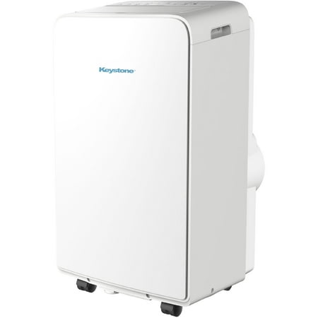 Keystone - 115V Portable Air Conditioner with Follow Me Remote Control for a Room up to 350 Sq. Ft. - White