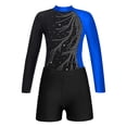thumbnail image 3 of DPOIS Girls 2-Piece Gymnastics Leotard Sports Outfits Ballet Dance Costume with Shorts Blue 6, 3 of 7