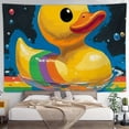 thumbnail image 4 of RKSupls Tapestry Wall Hanging Art, Yellow Rubber Duck Rainbow Float Tapestry Decoration for Daily Bedroom, Dorm, Living Room, Apartment Hallway Home Decor, 4 of 5