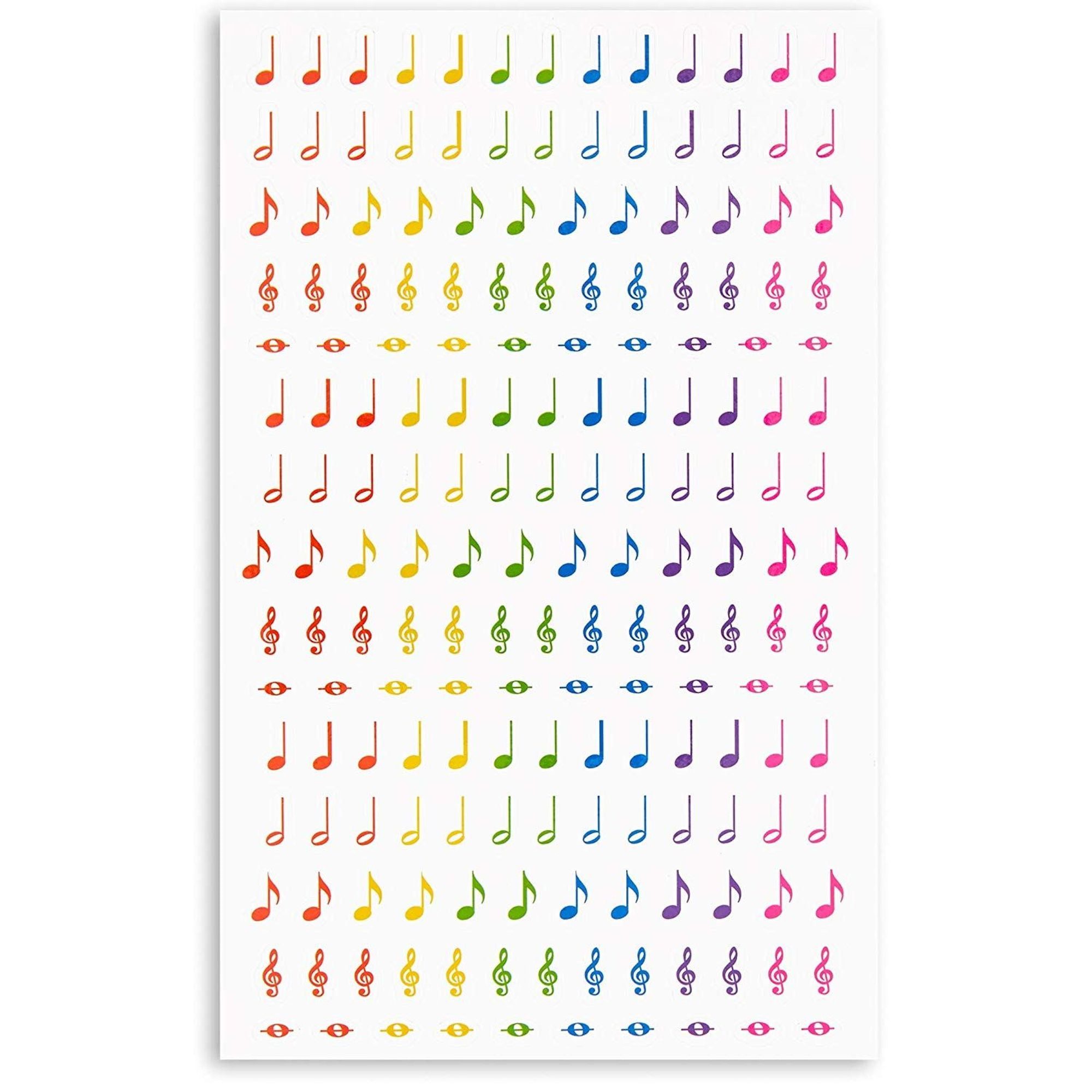 3000 Pcs Rainbow Music Note Stickers, 0.5 inch Colorful Mini Musical