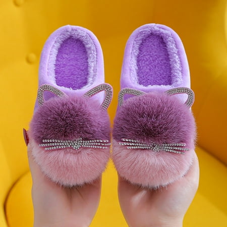 

Hunpta Kids Slippers Kids Children s Boys Girls Cartoon Plush Shoes Indoor Home Warm Cotton Slippers