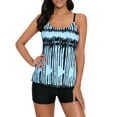 thumbnail image 2 of Ponceau Tankini Bathing Suits for Women Two Piece Tankini Swimsuits Women Tummy Control Swimsuit Athletic Tankini Top Swimwear Blue White L, 2 of 5