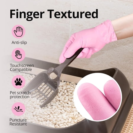SwiftGrip Nitrile Gloves, Medical Exam Pink Gloves Disposable Latex Free Powder Free for Cleaning, Food Prep, Esthetician, 100-ct Box, Small