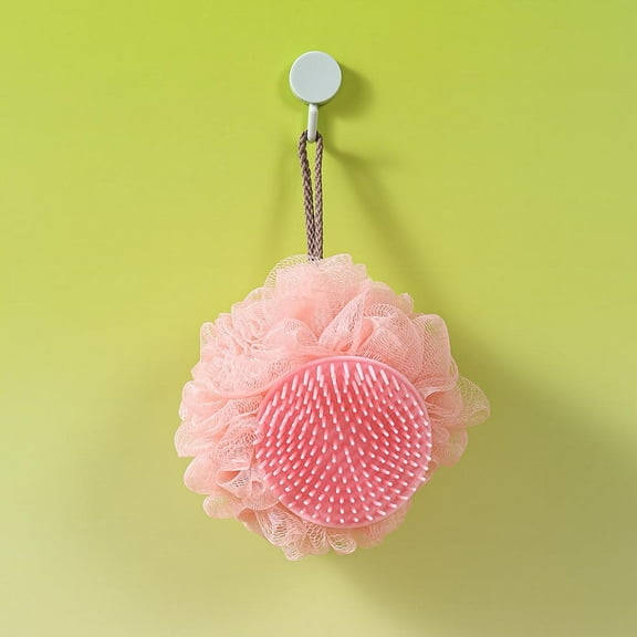 Super Soft Sunflower Suction Cup Bath Ball, New Upgraded 2-in-1 Sunflower Ball Exfoliating Bath Sponge Cleaning Brush, Mesh Shower Body Sponge Accessories for Women, Men