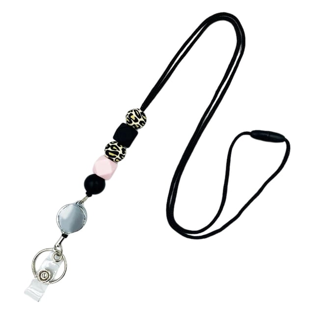 TISHITA Cute Retractable Lanyard, Silicone Beaded Neck Lanyards Lanyard for