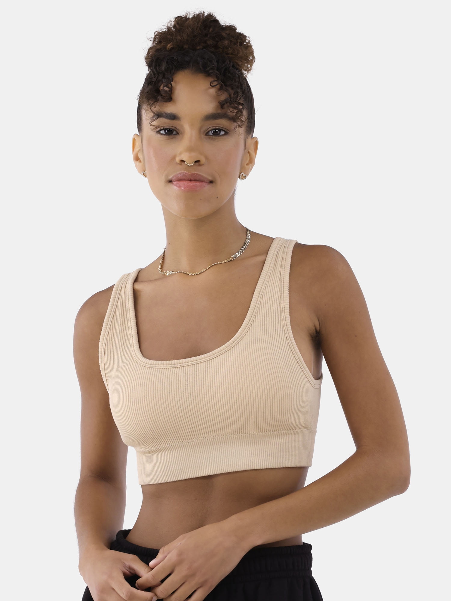 No Boundaries Women's Double Scoop Seamless Bra, Sizes XS-XXXL