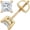 Yellow Gold / 14K, variant on 1 Carat 14K White Gold Solitaire Diamond Stud Earrings Princess Cut 4 Prong Screw Back (I-J Color, I1 Clarity)