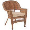 thumbnail image 4 of Jeco Chaise en Osier avec Coussin Beige, Ensemble de 2, Miel/W00205-, 4 of 4
