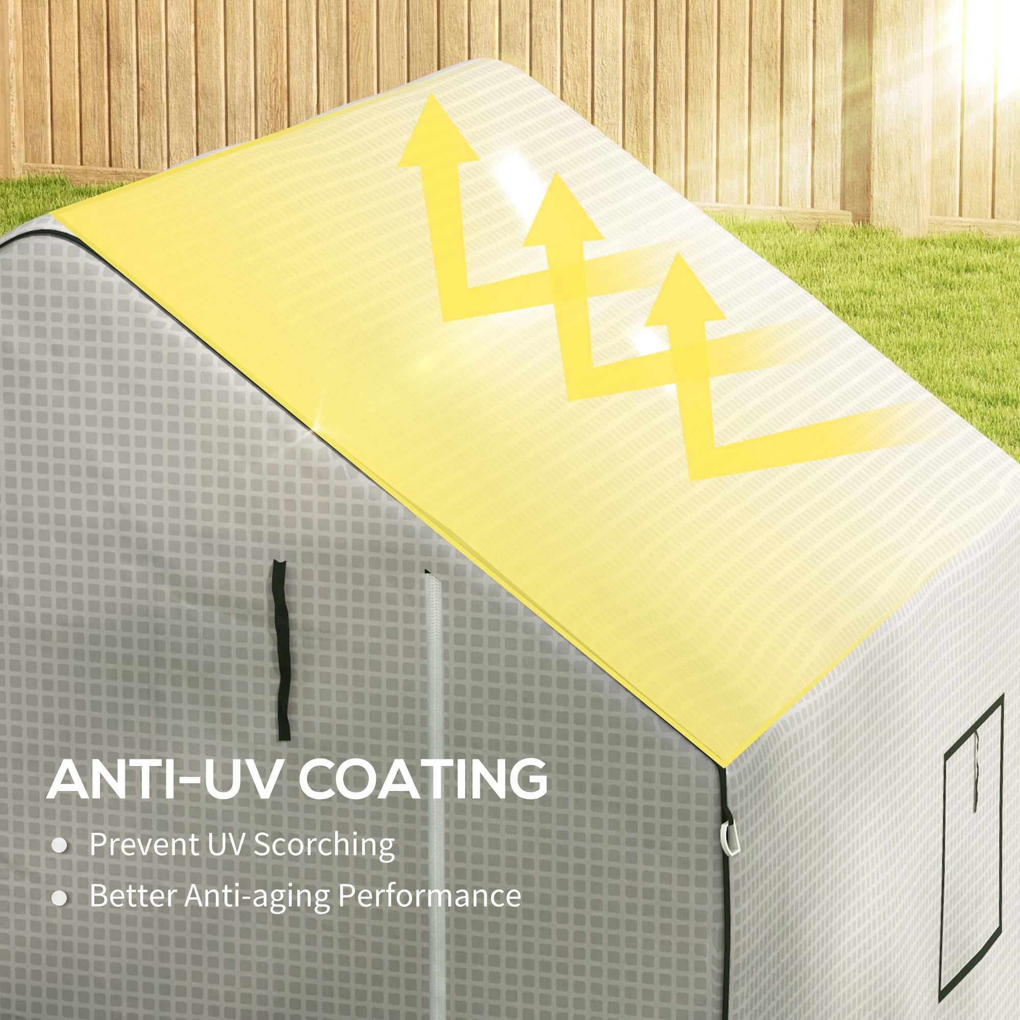 Outsunny Greenhouse 01-0472 Replacement Cover, 55" x 56.25" x 74.75", White