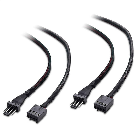 Cable Matters 2-Pack PWM 4 Pin Fan Extension Cable - 12 Inches