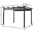 thumbnail image 2 of Luckyberry 10' X 12' Outdoor Retractable Pergola with Sun Shade Canopy Patio Metal Shelter for Garden Porch Beach Pavilion Grill Gazebo Modern Yard Grape Trellis Pergola, Grey, 2 of 7