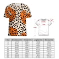 thumbnail image 2 of Leopard Print Pattern Womens Tops Women's Fashion Casual Short Sleeve Flower Print Round Neck Pullover Top Blouse, 2 of 6