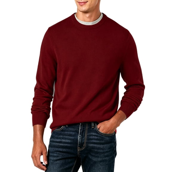 Cmfcve Men's Knit Tops Long Sleeve Crew Neck Pullover Shirts Daily Casual Fall Layering Shirts