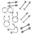 thumbnail image 1 of de 16 Surtido Bo Lengua Ceja bret Niple de Barbell Sunnimix Piercing Anillos Barbells, 1 of 8