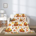 thumbnail image 2 of Gaeub Thanksgiving With Turkey Print Flannel Throw Blanket, Home Fleece Throw Blanket for Couch or Bed,Decorative Blankets,Lightweight Fuzzy Flannel Blanket-40"x30", 2 of 6