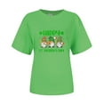 thumbnail image 4 of ICHUANYI Crew Neck Saint Patrick's Four Leaf Print Short Sleeve Casual Loose Top Short Sleeve Short Sleeve Crew Neck Top Shirts Cloth New Trending, 4 of 4