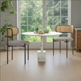 thumbnail image 5 of MAYEERTY 4-Pack Light Gray Modern Upholstered Dining Chairs, Rattan Back, Metal Legs, Kitchen Accent, 5 of 7